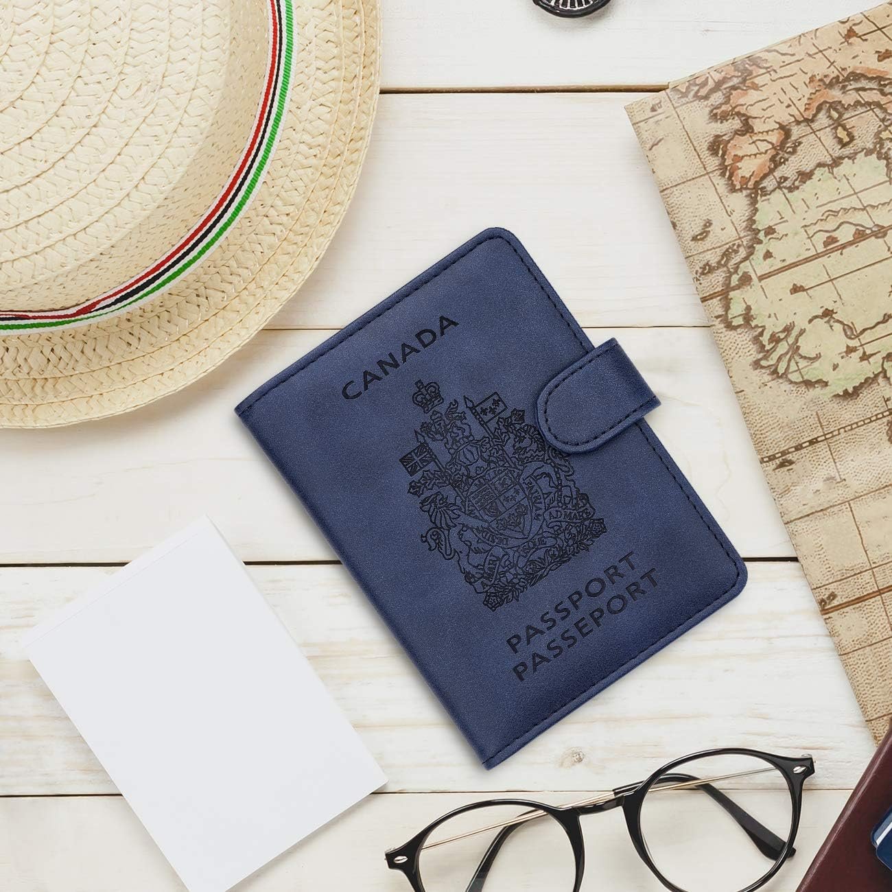 WALNEW RFID Blocking Passport Holder Travel Wallet Cover Case