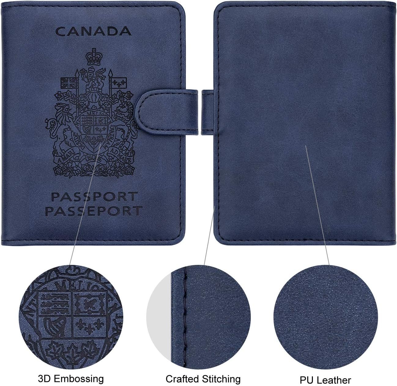 WALNEW RFID Blocking Passport Holder Travel Wallet Cover Case